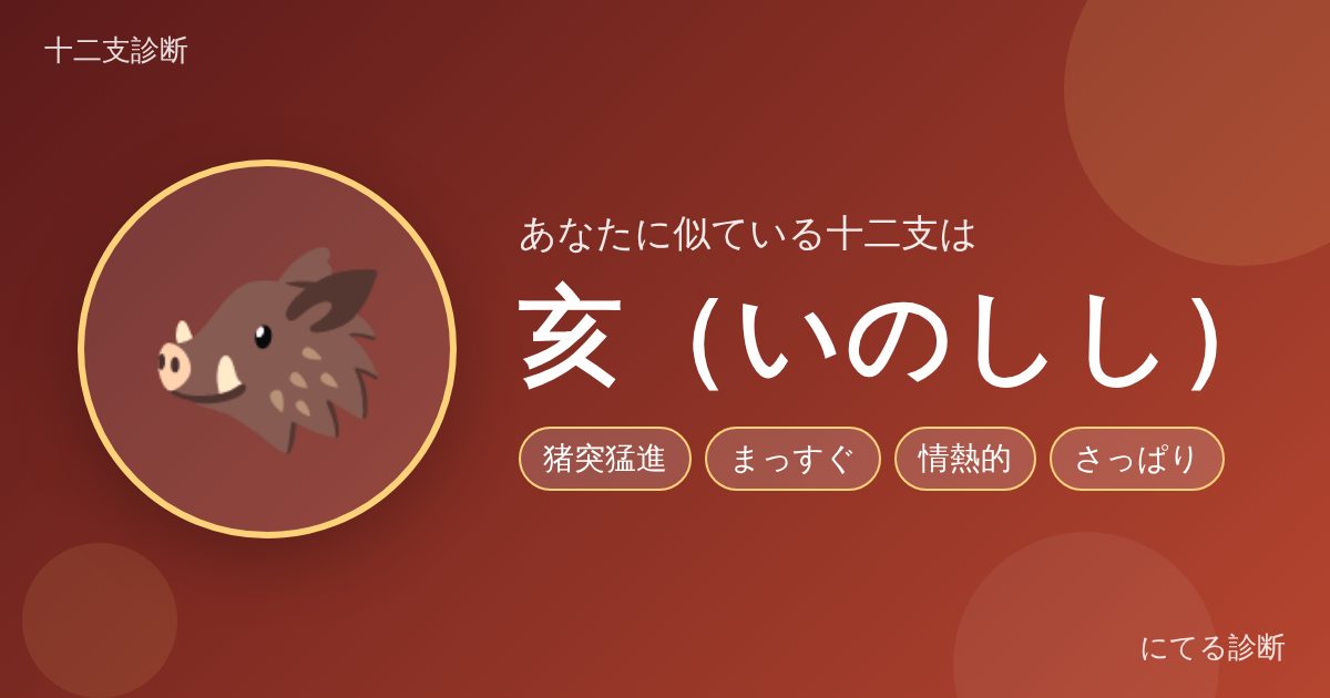 亥(いのしし)(十二支診断の結果)