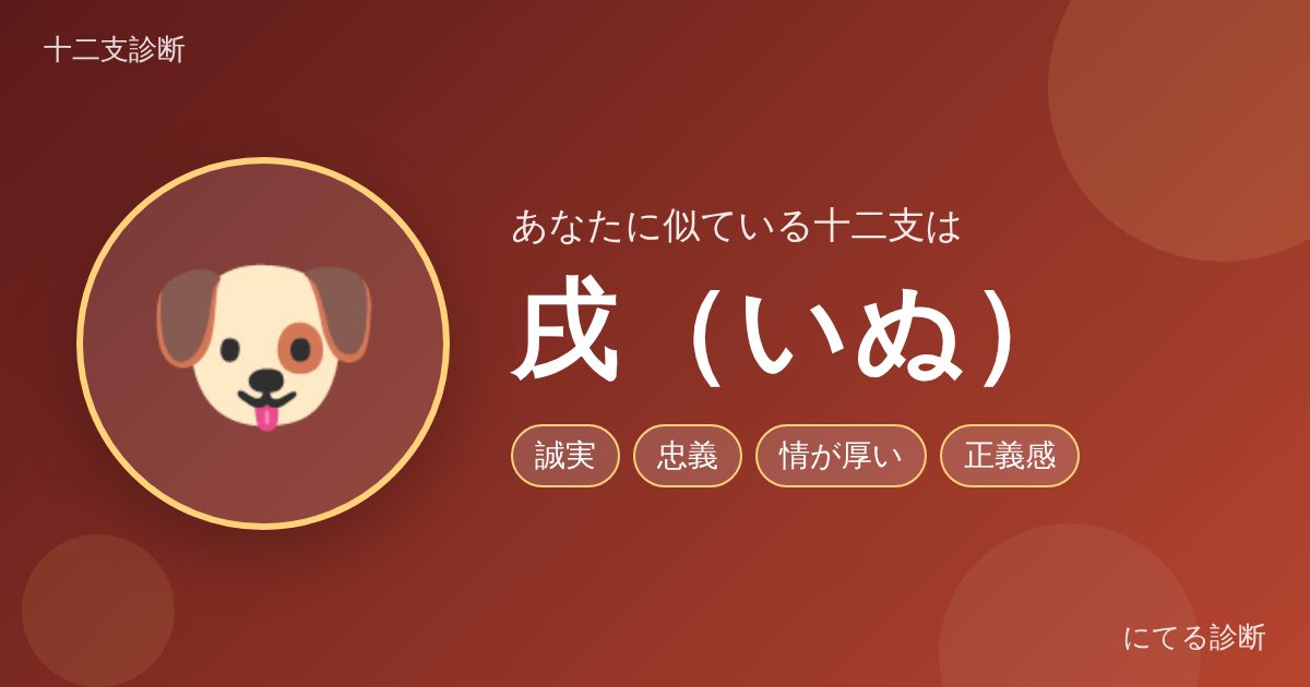戌(いぬ)(十二支診断の結果)