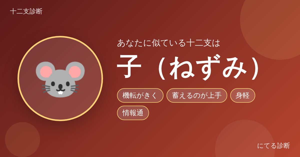 子(ねずみ)(十二支診断の結果)