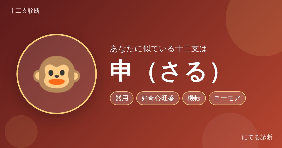 申(さる)(十二支診断の結果)