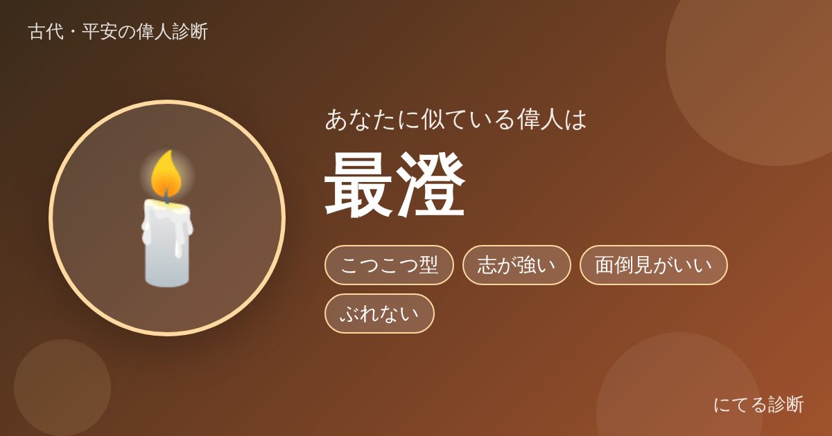 最澄(古代・平安の偉人診断の結果)
