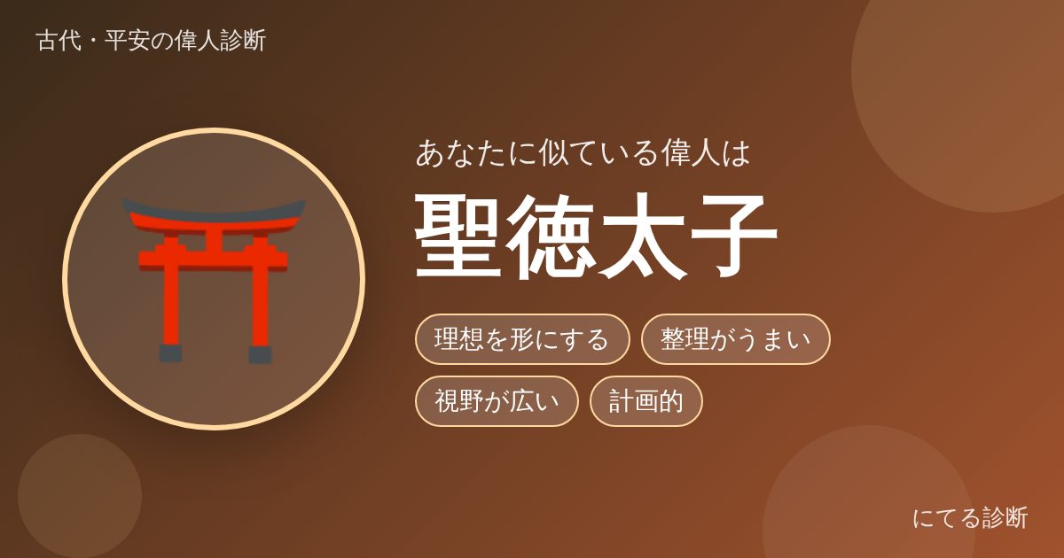 聖徳太子（古代・平安の偉人診断の結果）