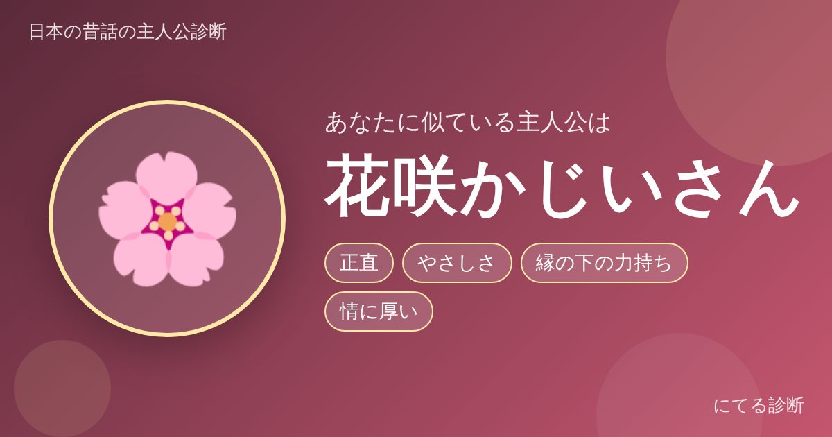 花咲かじいさん(日本の昔話の主人公診断の結果)